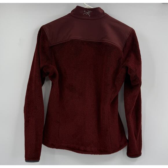 Arc'teryx Jacket Womens Medium Burgundy Fleece‎ Full Zip Outdoors Made In Canada - Picture 4 of 7